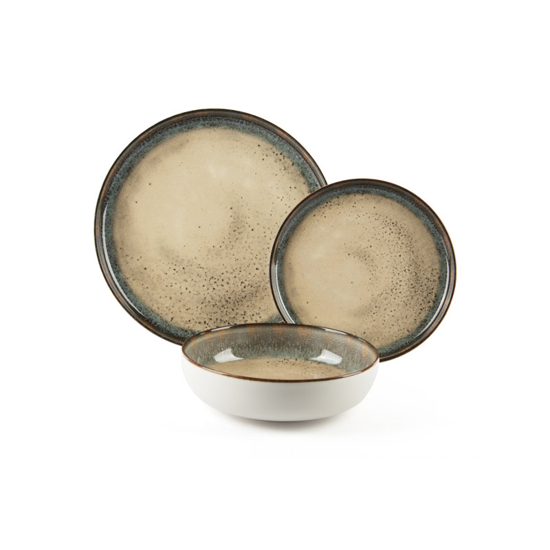 Zeus Ceramic Dinnerware Set 12 Piece - Service for 4