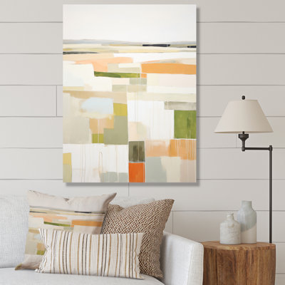 «Meadow Modern Geometric Fields», reproduction sur toile abstraite