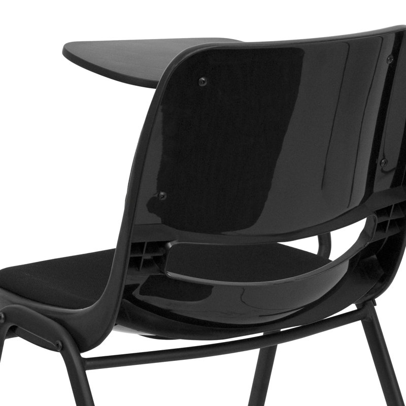 Padded Ergonomic Shell Chair with Right Handed Flip-Up Tablet Arm