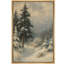 «Snowy Forest Path with Evergreen Trees Winter Landscape», reproduction d'art sur toile encadrée dans la chambre principale-338865718-338865717