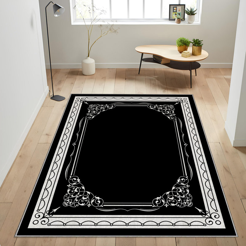 Tapis tissé doux, 100% polyester, 31,5 po x 55,1 po | 740 g / m², feutre antidérapant, lavable à la machine | Hauteur des poils courts: 0,16 po, parfait pour le salon, la chambre à coucher et la salle à manger