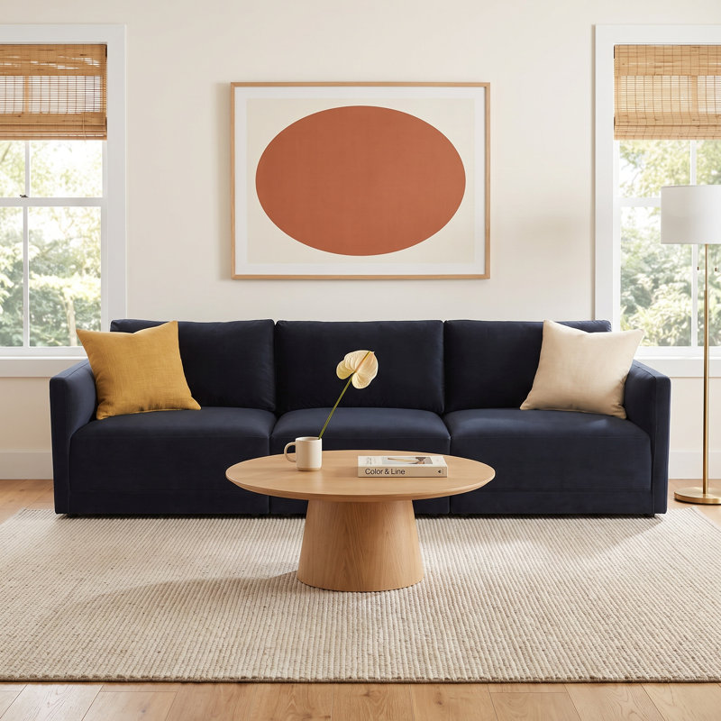 Deirdre 104.5'' Velvet Sofa, Navy Velvet