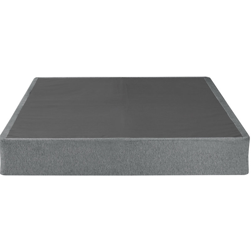 Gris 9 po Base de matelas pliable en métal, sommier tapissier avec revêtement amovible, acier et style de chambre à coucher
