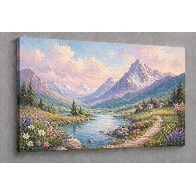Impression sur toile 24 x 36 pouces, grande rivière pastel avec art mural