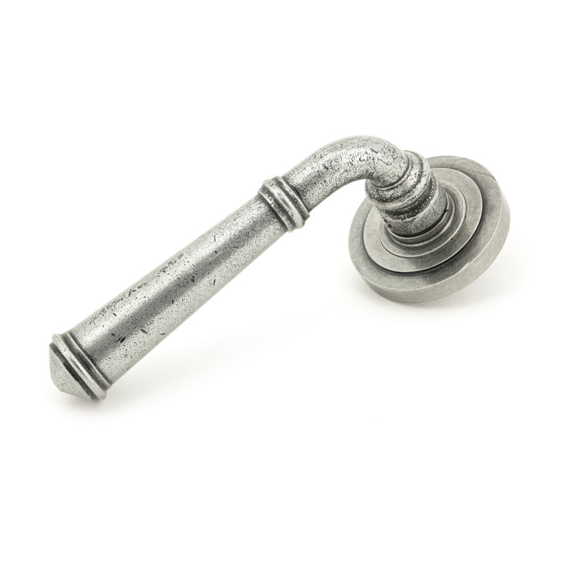 Regency Lever on Rose Set (Art Deco), Pewter Patina