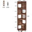 Bibliothèque 71,65 "de haut à 6 niveaux de style brun rustique pour coin salon, bureau, chambre à coucher