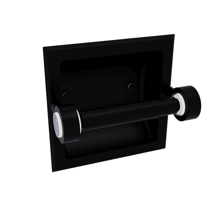 Porte-papier hygiénique encastré Margolis, Noir mat