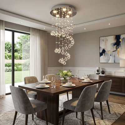 Sandifer 15.7" W 5-Light Metal Tiered Chandelier with Crystal Accents 