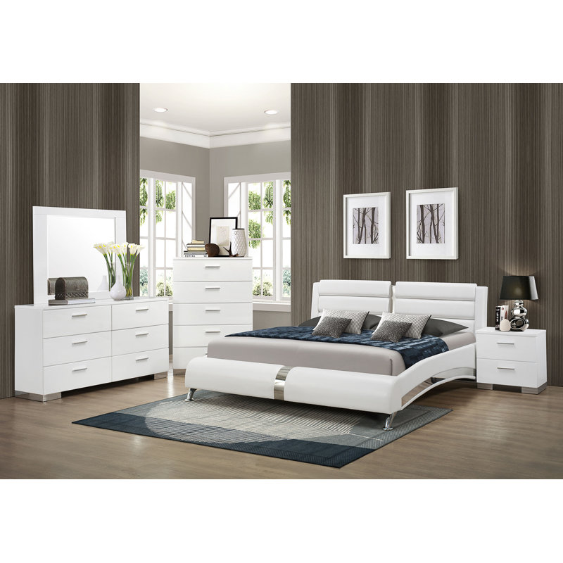 Ensemble de chambre à coucher 5 pièces Jeremaine, Grand lit