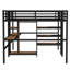 Lit mezzanine simple et simple en métal avec bureau double, armoire, tablettes et prise de courant intégrée-1747329330