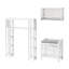 Banc de rangement rembourré avec tablettes