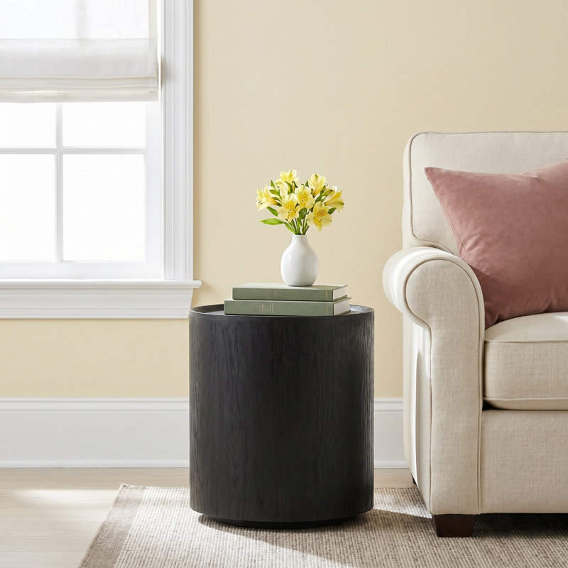 Thibault Weighton 100% Stone Drum End Table