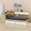 Wooden L-Shape Daybed With Seven Storage Cabinets And Two Storage Drawers,Multi-Functional Bed With Study Desk-1600503197