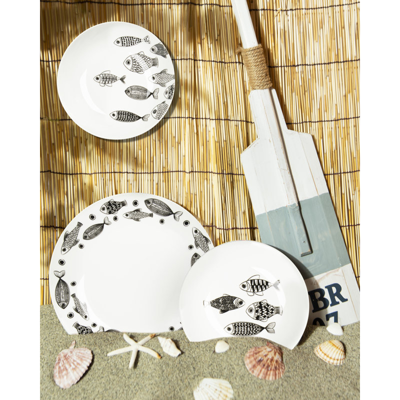 Black Sea Piece Dinnerware Set - Service for 6