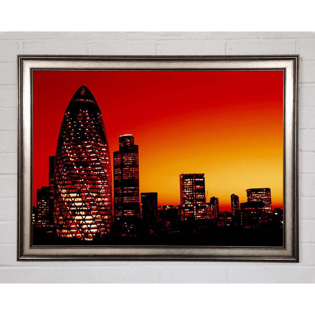 London The Gherkin Orange City - Einzelner Bilderrahmen Kunstdrucke