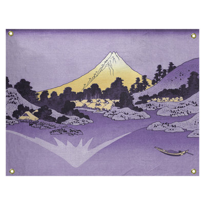 Tapisserie murale de Mont Fuji reflété dans le lac Kawaguchi