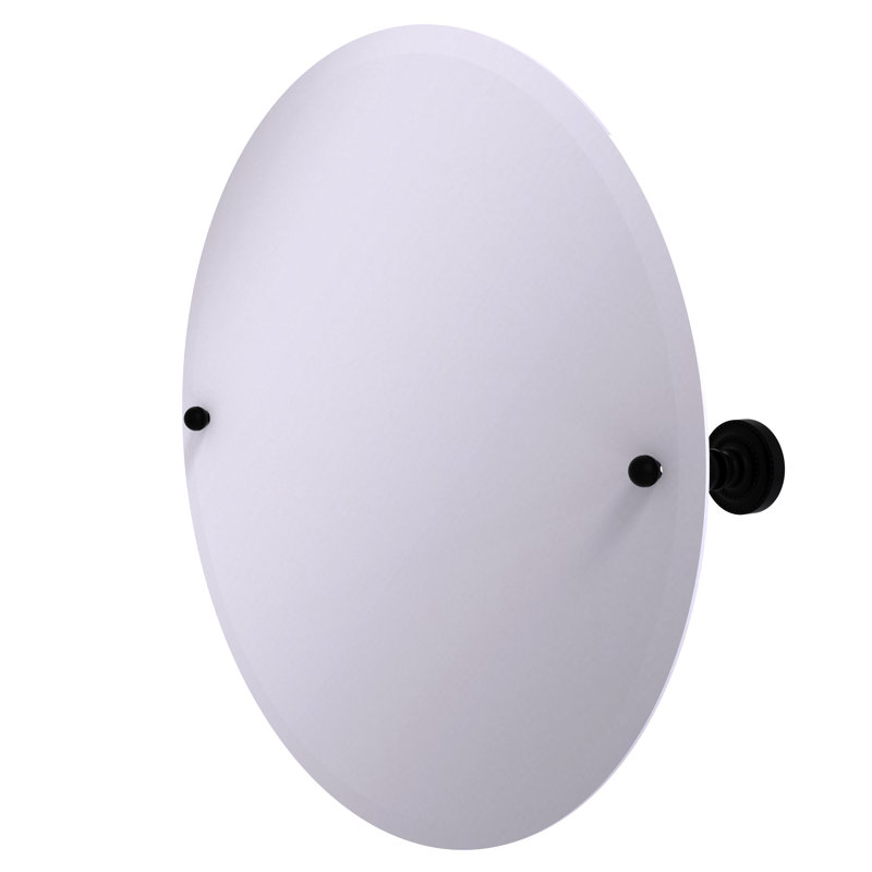 Miroir rond biseauté 22 po Marchmont, Noir mat