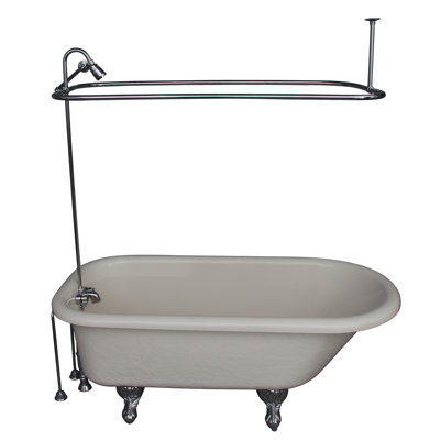 60'' x 30'' Freestanding Soaking Acrylic Bathtub with Faucet