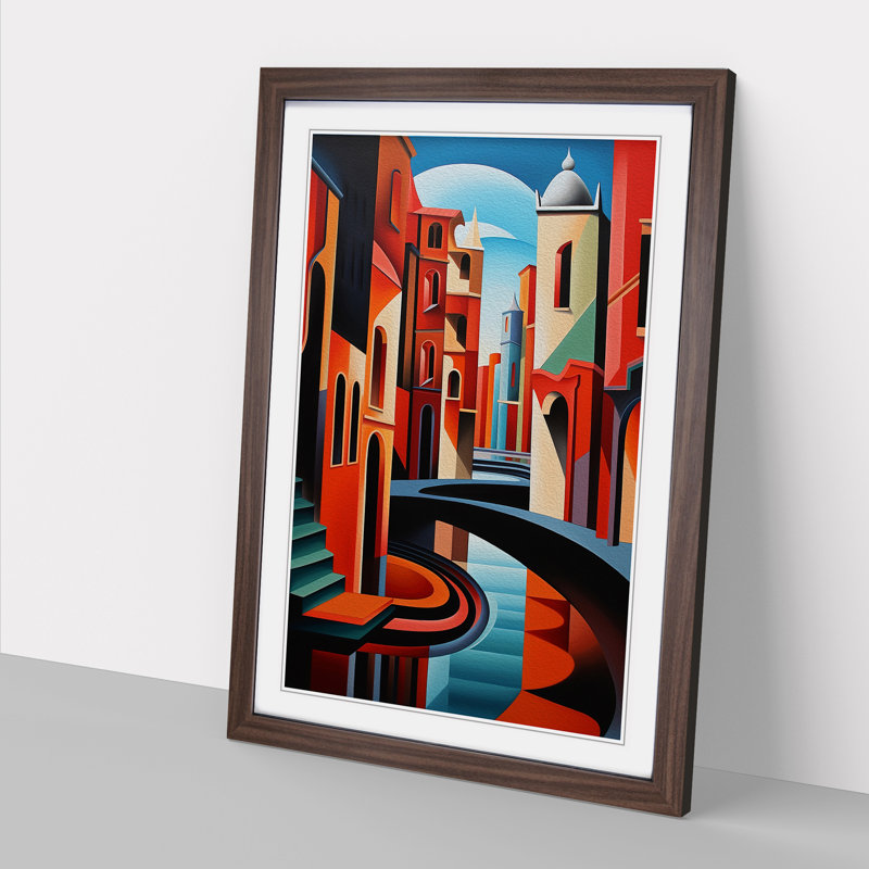 Venice Constructivism - Framed Print, Walnut, 34cm H x 25cm W x 2cm D