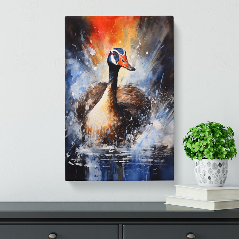 Goose Gestural - Wrapped Canvas, 76cm H x 50cm W x 3cm D