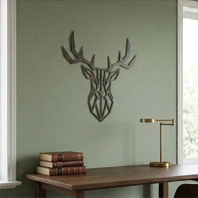 Modern Geometric Stag Landscape & Nature Metal Wall Art