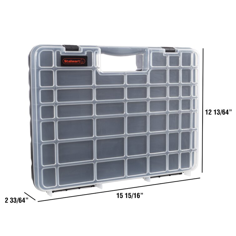 Portable Storage Case with Locks and Compartments by Stalwart 55 Compartment
