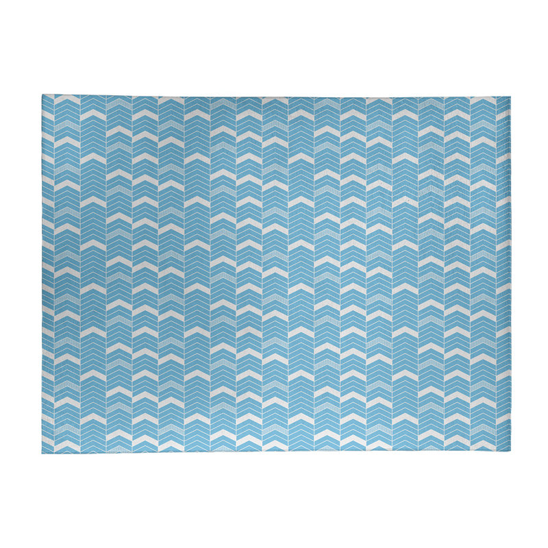 Tapis à chevrons à traits bleus, Rectangle 9 pi x 12 pi