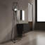 Meuble-lavabo de 36 po en chêne foncé, armoire à humidité et aspect moderne - texture