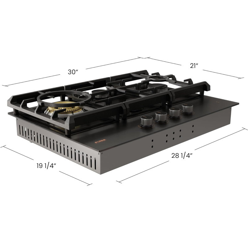FOTILE 30" Moonshadow Natural Gas 4 Burner Cooktop