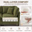 Canapé modulaire en chenille en L de 105 po de largeur avec repose-pieds, support de coussin double couche, canapé rembourré moderne pour le salon-1679496546
