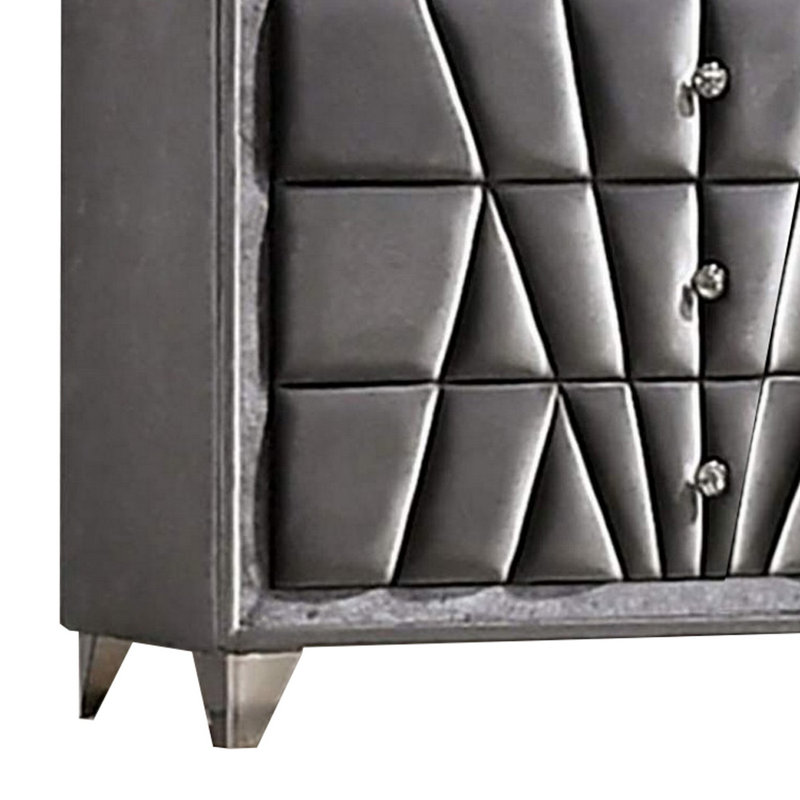 Junita 41'' W 5 - Drawer Dresser, Gray
