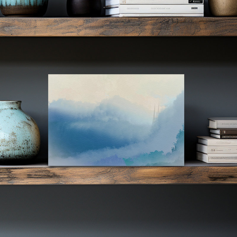 Contemporary Art Abstract Contemporary Wall Art by Josie George - Wrapped Canvas Print, Blue/Beige, 30.48 cm H x 20.32 cm W