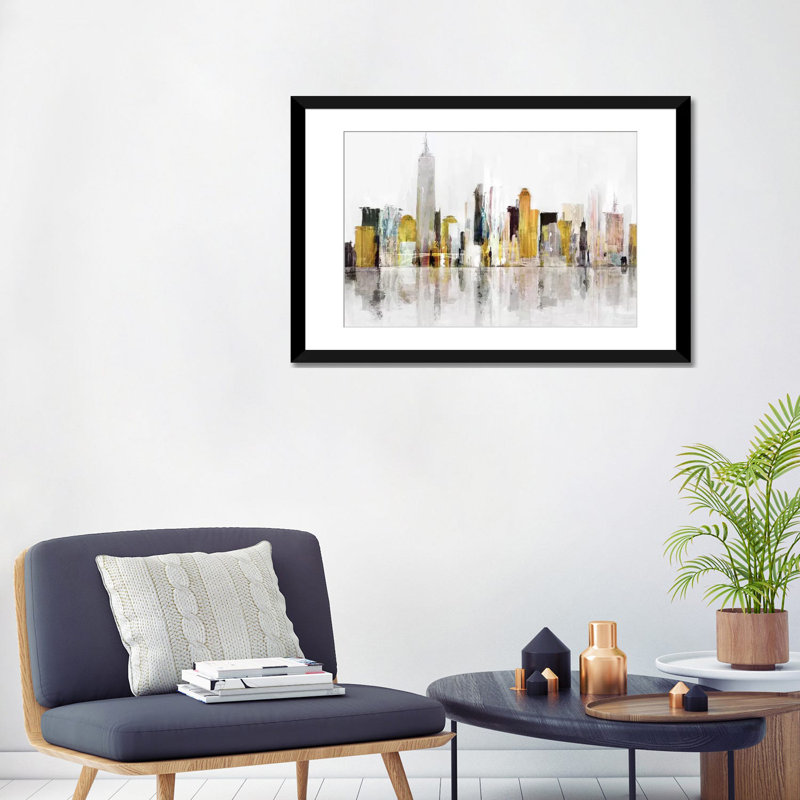 « tour over constructions iii », reproduction sur toile, H 40 po x l 60 po x P 1,5 po, Papier d'art encadré noir