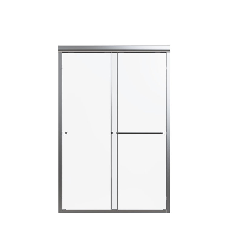 Semi-Frameless Double Sliding Shower Door, Chrome
