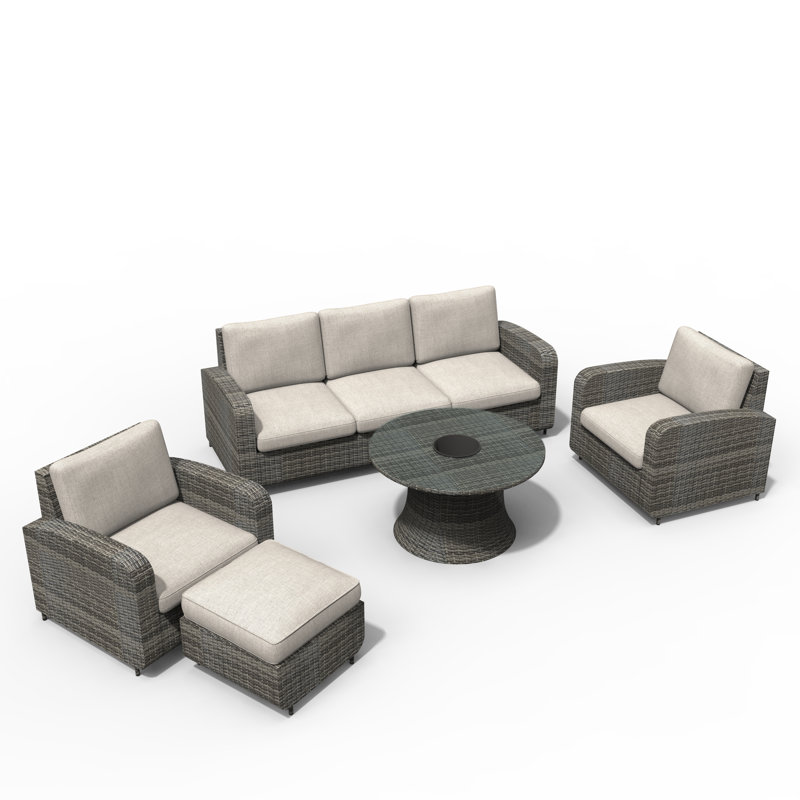 6 - Person Patio Conversation Set with Cushions