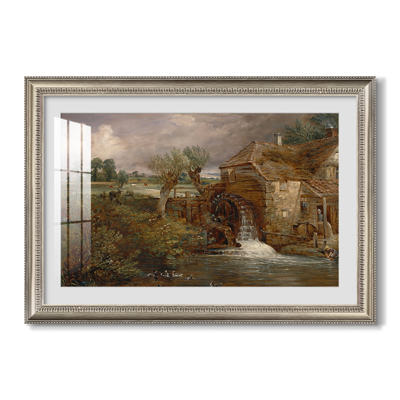 Parham Mill, Gillingham, 1826-John Constable-Custom Framed Canvas, Yes, Beaded Pewter Satin, 24X34