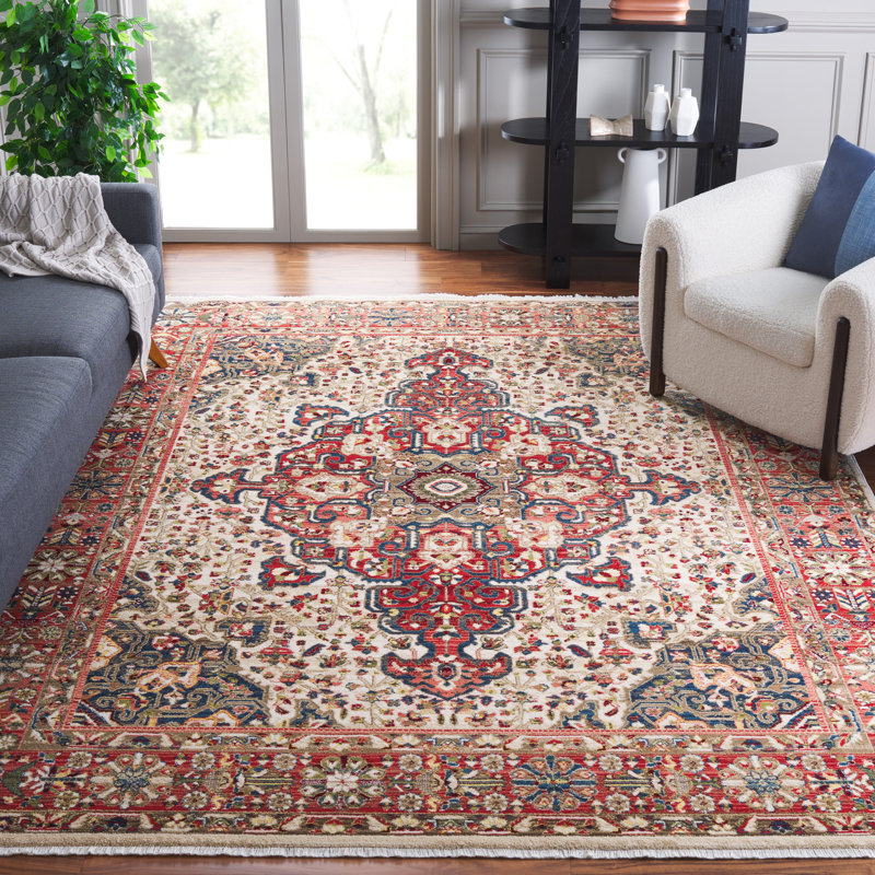 Tapis performance oriental Kurtz, Rectangulaire 8 pi x 10 pi, Ivory/Blue