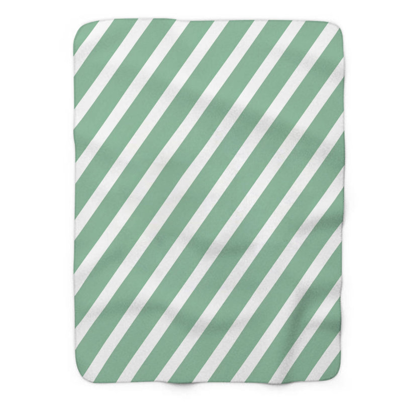 Minty Mirage - couverture en sherpa de qualité supérieure 1 pièce, Lit simple