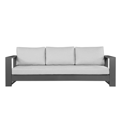 Hoyt 92.52” Outdoor Aluminum 3-Seater Sofa