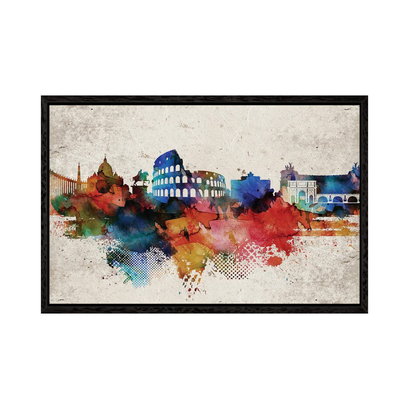 Rome Abstract by WallDecorAddict - Gallery-Wrapped Canvas Giclée on Canvas, 66.04 cm H x 45.72 cm W, Black Framed Canvas