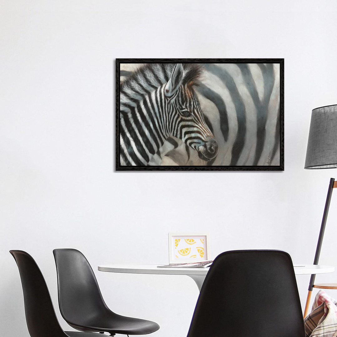 Zebrafohlen von David Stribbling - Galerie-verpackte Leinwand Giclée auf Leinwand