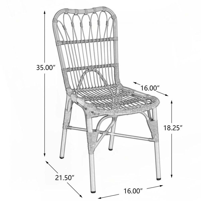 Chaises de patio pour l'extérieur en osier, Gris