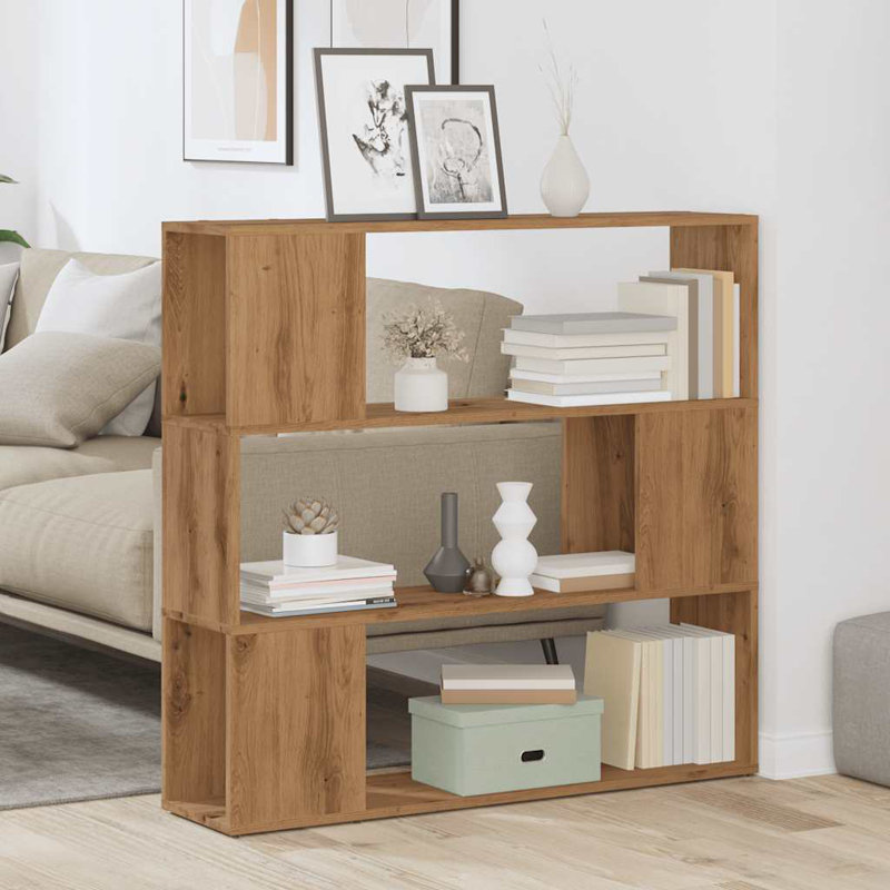 vidaXL Book Cabinet Room Divider Storage Bookshelf Bookcase for Living Room, White, (3 Shelves) 37" H x 39.4" W x 9.5" D
