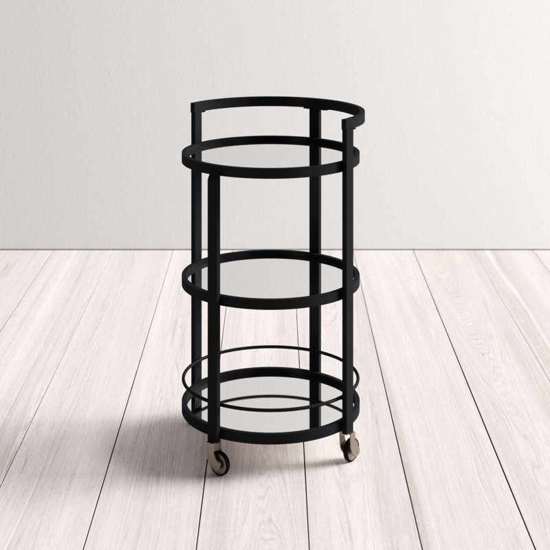 Steel Bar Cart, Blackened Bronze