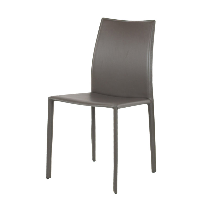 Chaise d'appoint en cuir reconstitué Helmer, Gris anthracite