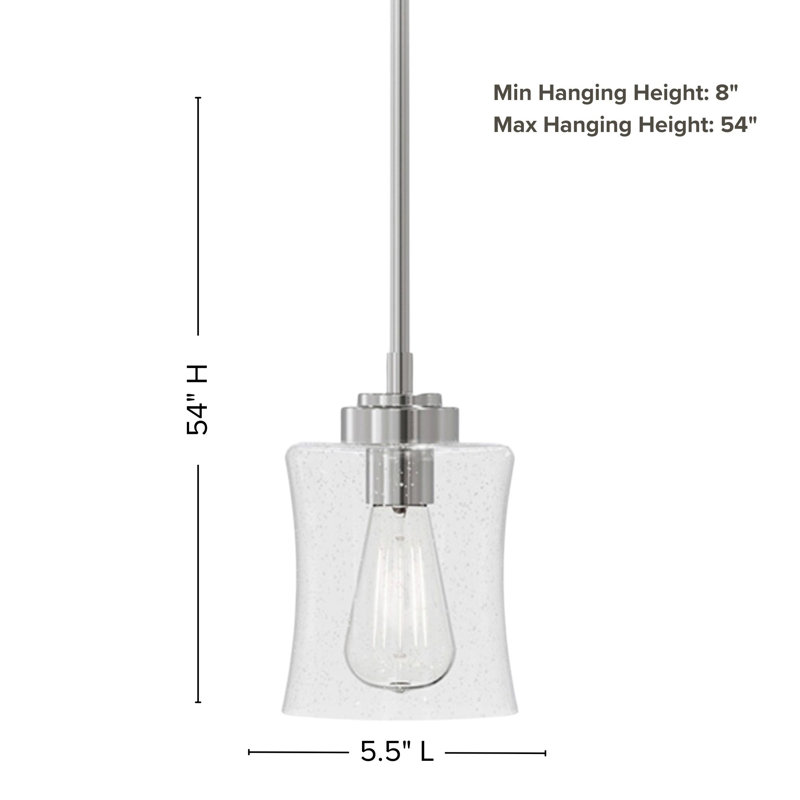 Luminaire suspendu 1 lumière de 5,5 po Abberly