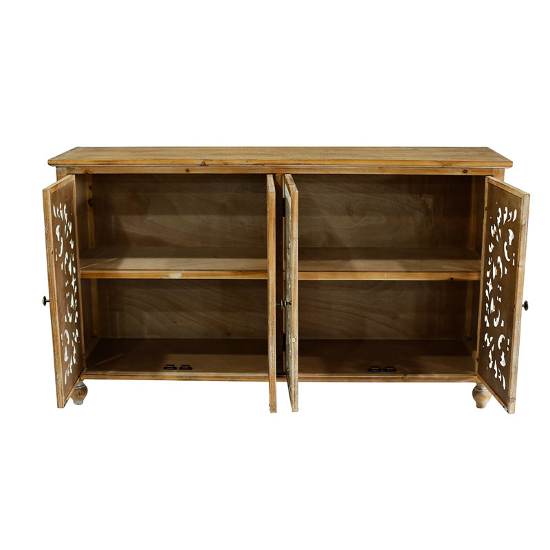 Buffet décoratif moderne - rangement 4 portes avec portes. Aspect vieilli, pour le couloir de la salle à manger. Finition peinte, conception