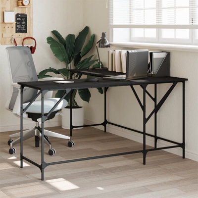 Tyshone L-Shaped Metal Base Writing Desk