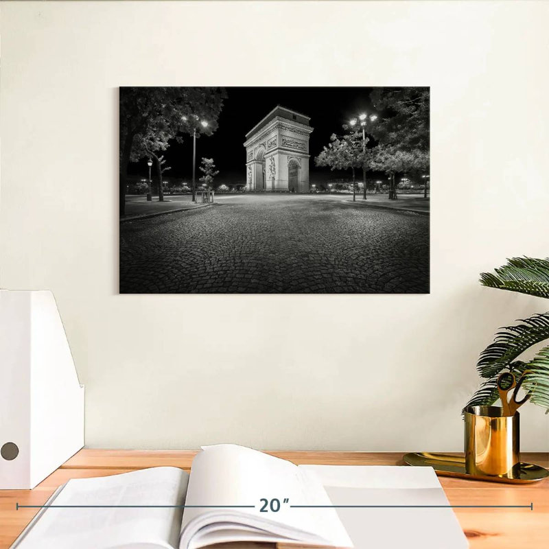 Kavia Arc De Triomphe - noir et blanc, H 8 po x l 12 po