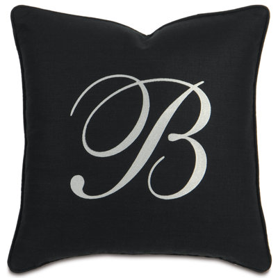 Barclay Embroidered Linen Throw Pillow